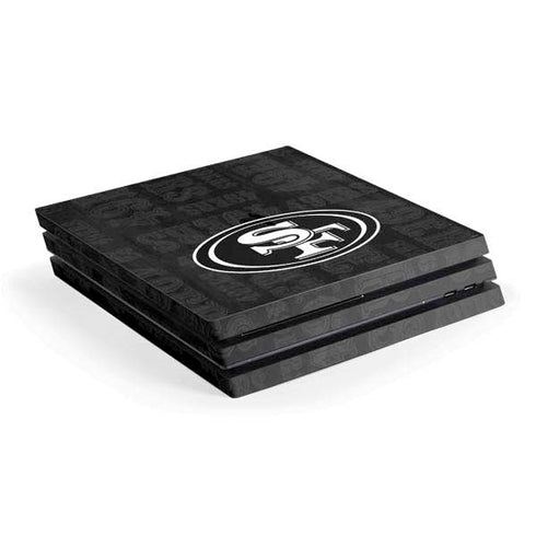 NFL San Franciso 49ers Black & White PS4 Pro Console Skin